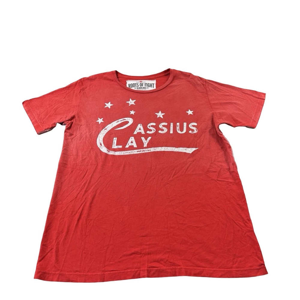 Roots Of Fight Red White Cassius Clay Cotton S/S Mens T Shirt Size Medium